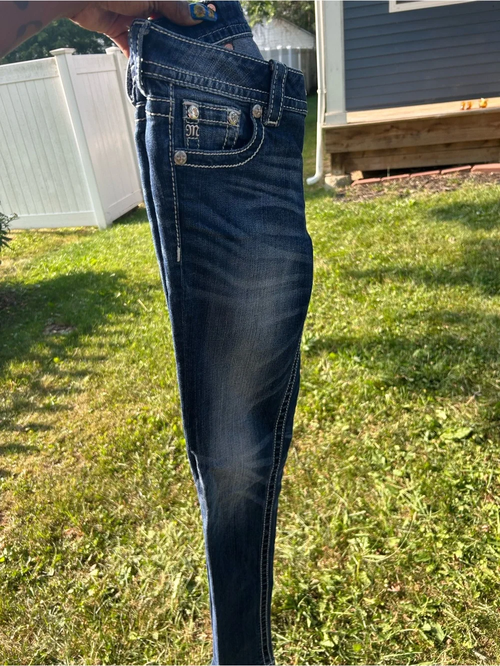 Miss Me Dark Wash Jeans with Embroidered Back Pockets
